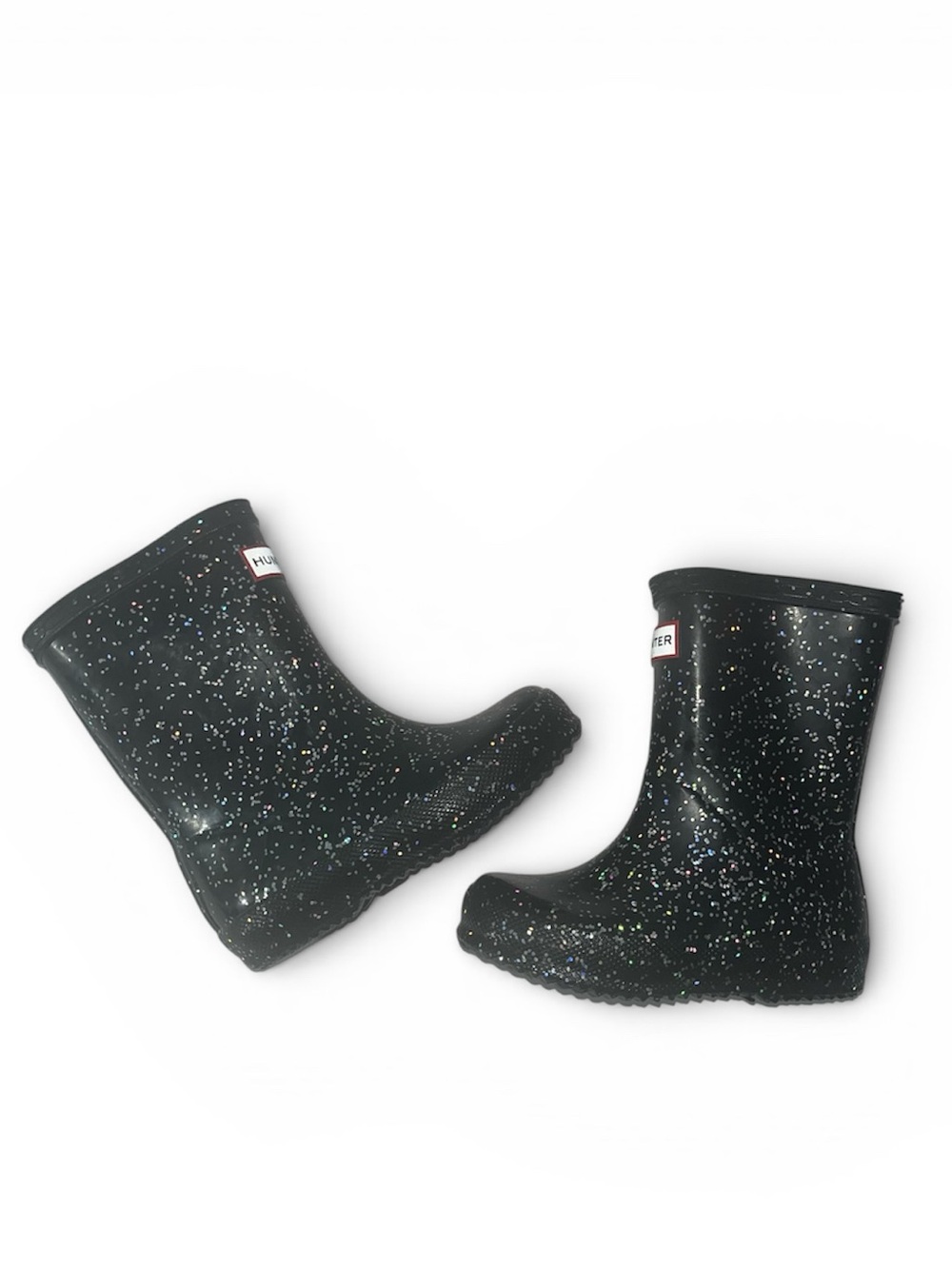 Toddler Girl Starcloud Black Hunter Rain Boot Size 6. Like new glitter